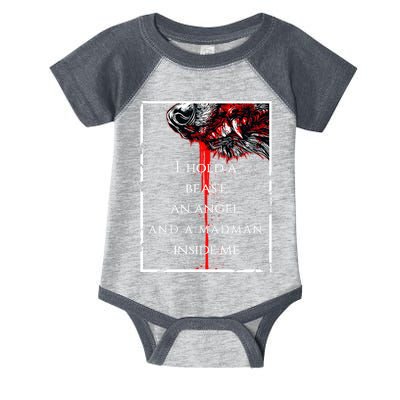 I Hold A Beast An Angel And A Madman Inside Me Infant Baby Jersey Bodysuit