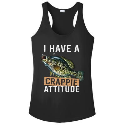 I Have A Crappie Attitude Fishing Ladies PosiCharge Competitor Racerback Tank