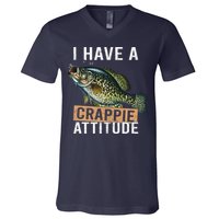 I Have A Crappie Attitude Fishing V-Neck T-Shirt
