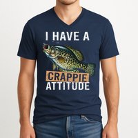 I Have A Crappie Attitude Fishing V-Neck T-Shirt