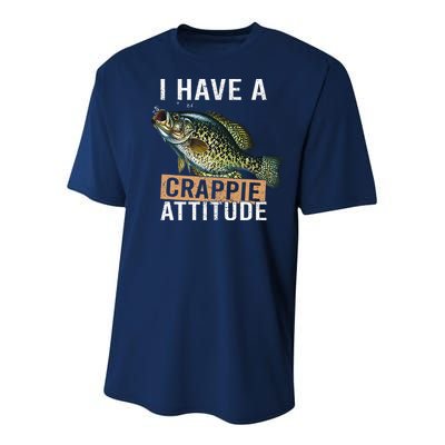 I Have A Crappie Attitude Fishing Youth Performance Sprint T-Shirt