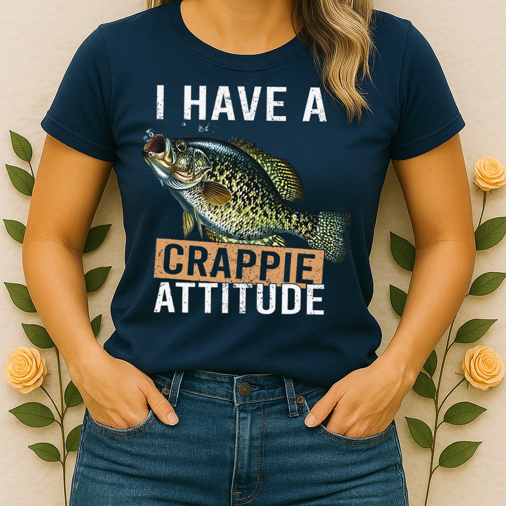 I Have A Crappie Attitude Fishing Womens T-Shirt