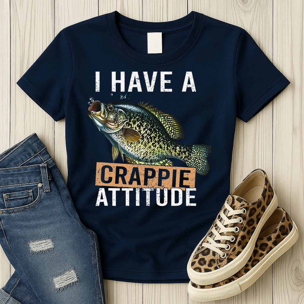 I Have A Crappie Attitude Fishing Womens T-Shirt