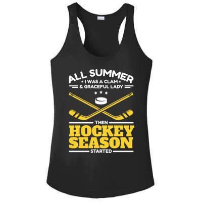 Ice Hockey All Summer Graceful Lady Then Hockey Season Gift Ladies PosiCharge Competitor Racerback Tank