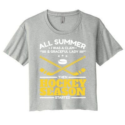 Ice Hockey All Summer Graceful Lady Then Hockey Season Gift Women's Crop Top Tee