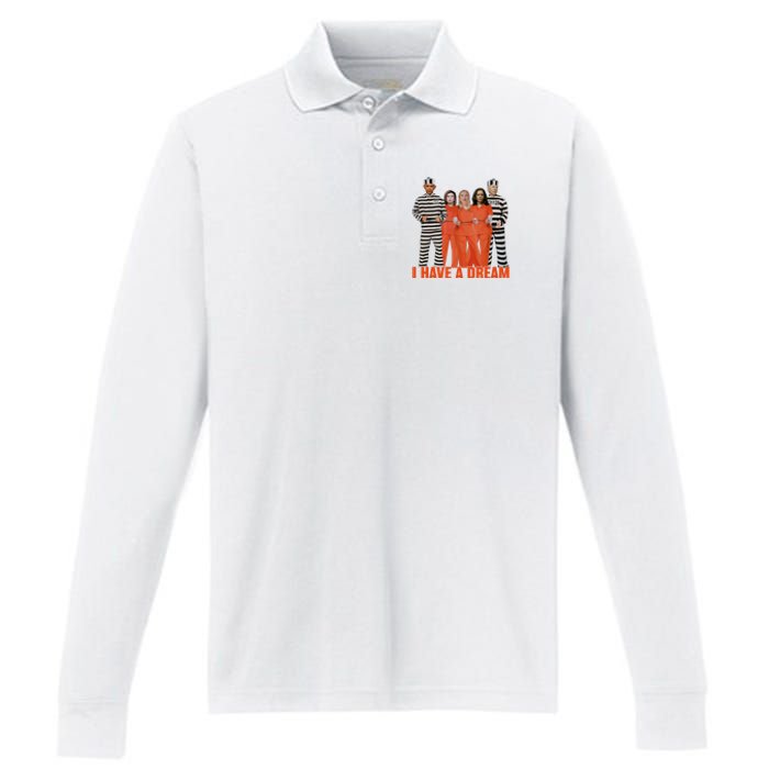 I Have A Dream Funny Performance Long Sleeve Polo