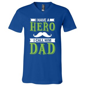 I Have A Hero I Call Him Dad Outfit With A Nice And Funny Gift V-Neck T-Shirt