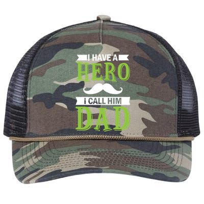 I Have A Hero I Call Him Dad Outfit With A Nice And Funny Gift Retro Rope Trucker Hat Cap