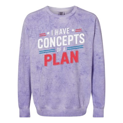 I Have A Concept Of A Plan Gift Colorblast Crewneck Sweatshirt