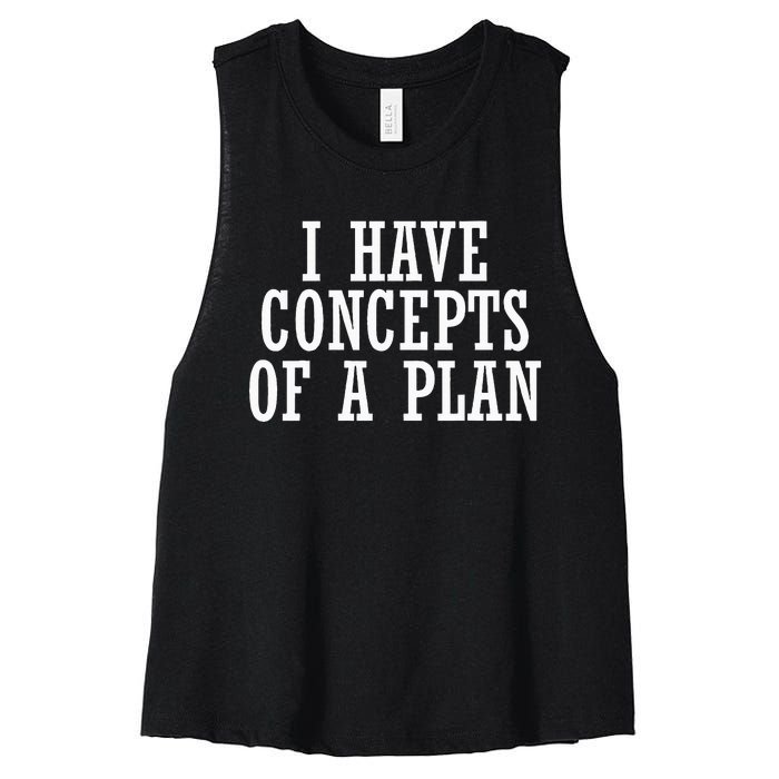 I Have A Concept Of A Plan Funny Donald Trump Kamala Harris Women's Racerback Cropped Tank