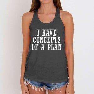 I Have A Concept Of A Plan Funny Donald Trump Kamala Harris Women's Knotted Racerback Tank