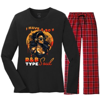 I Have A 90S R&B Type Soul Music Lover Women's Long Sleeve Flannel Pajama Set 