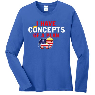 I Have A Concept Of A Plan Trump Harris Ladies Long Sleeve Shirt