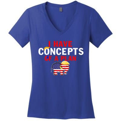 I Have A Concept Of A Plan Trump Harris Women's V-Neck T-Shirt