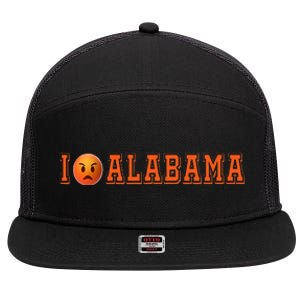 I Hate Alabama Blue And Orange Sports Fan 7 Panel Mesh Trucker Snapback Hat