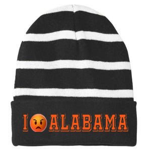 I Hate Alabama Blue And Orange Sports Fan Striped Beanie with Solid Band