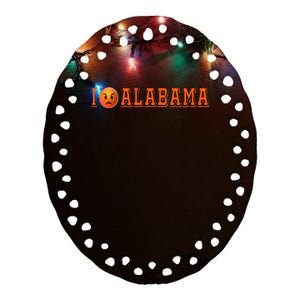 I Hate Alabama Blue And Orange Sports Fan Ceramic Oval Ornament