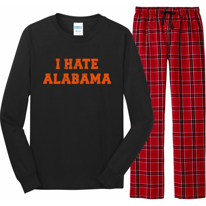 I Hate Alabama Orange And Blue Sports Fan Tailgating Long Sleeve Pajama Set