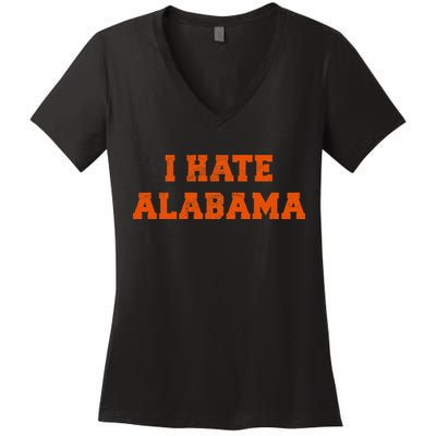 I Hate Alabama Orange And Blue Sports Fan Tailgating Women's V-Neck T-Shirt
