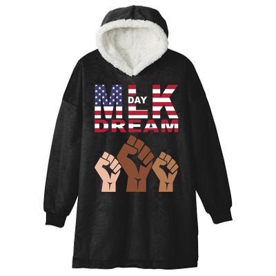 I Have A Dream Mlk Day Fist Up Hooded Wearable Blanket