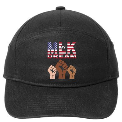 I Have A Dream Mlk Day Fist Up 7-Panel Snapback Hat