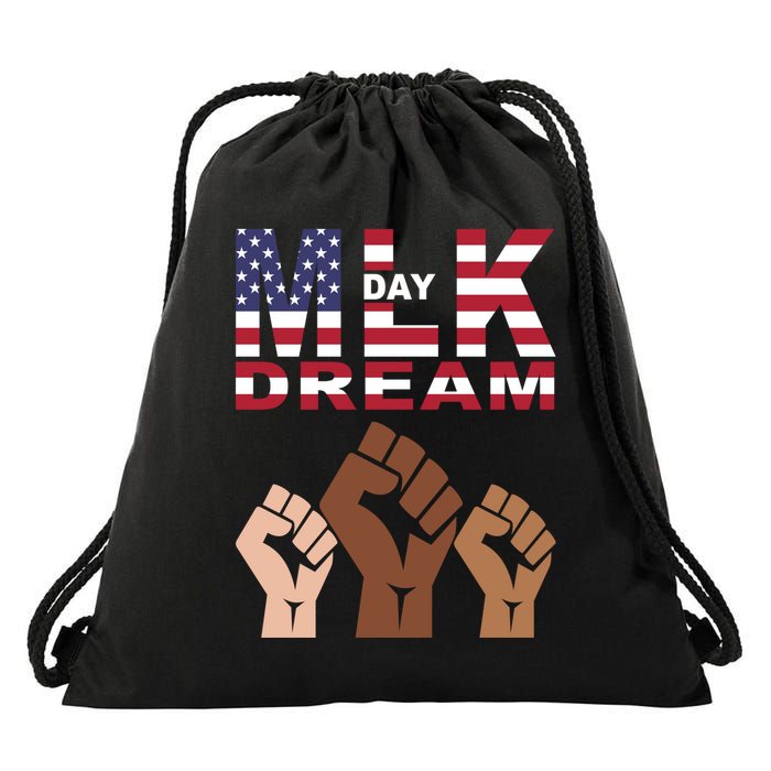 I Have A Dream Mlk Day Fist Up Drawstring Bag