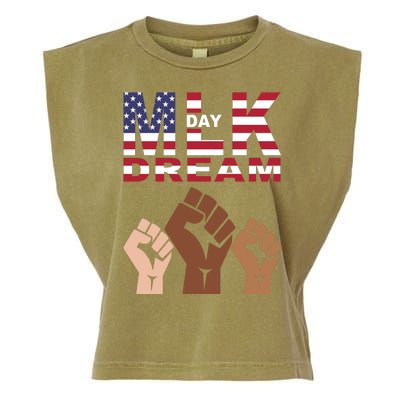 I Have A Dream Mlk Day Fist Up Garment-Dyed Women's Muscle Tee