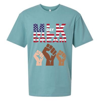 I Have A Dream Mlk Day Fist Up Sueded Cloud Jersey T-Shirt