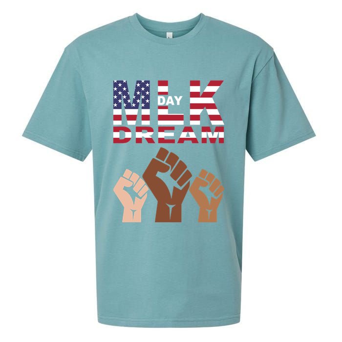 I Have A Dream Mlk Day Fist Up Sueded Cloud Jersey T-Shirt