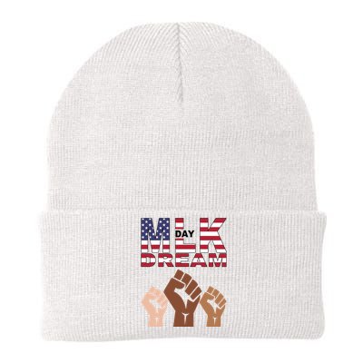 I Have A Dream Mlk Day Fist Up Knit Cap Winter Beanie