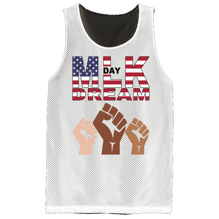 I Have A Dream Mlk Day Fist Up Mesh Reversible Basketball Jersey Tank