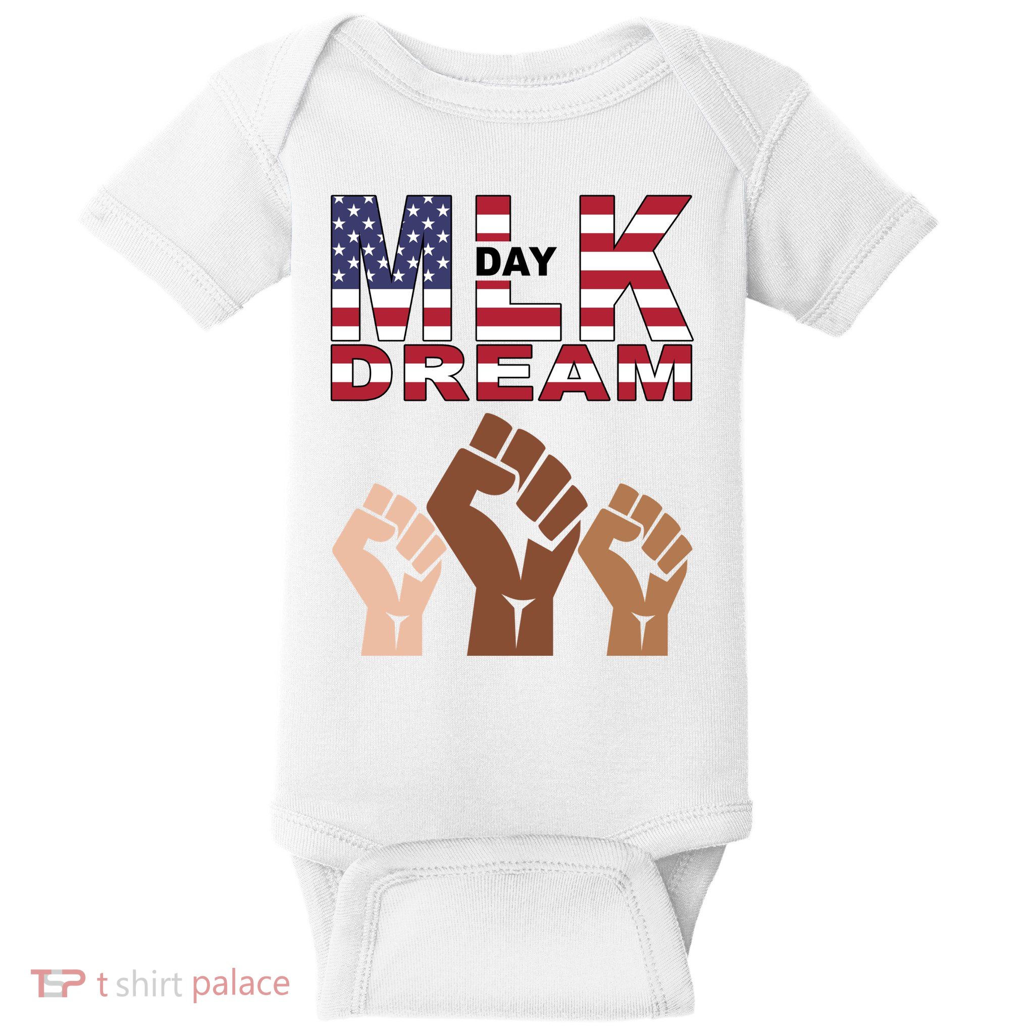 I Have A Dream Mlk Day Fist Up Baby Bodysuit