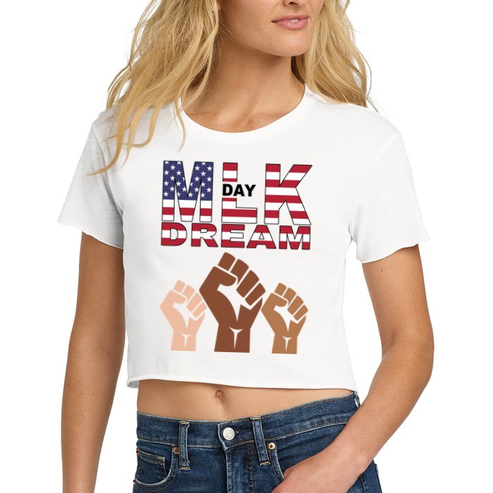 I Have A Dream Mlk Day Fist Up Crop Top