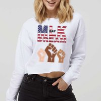 I Have A Dream Mlk Day Fist Up Cropped Pullover Crew