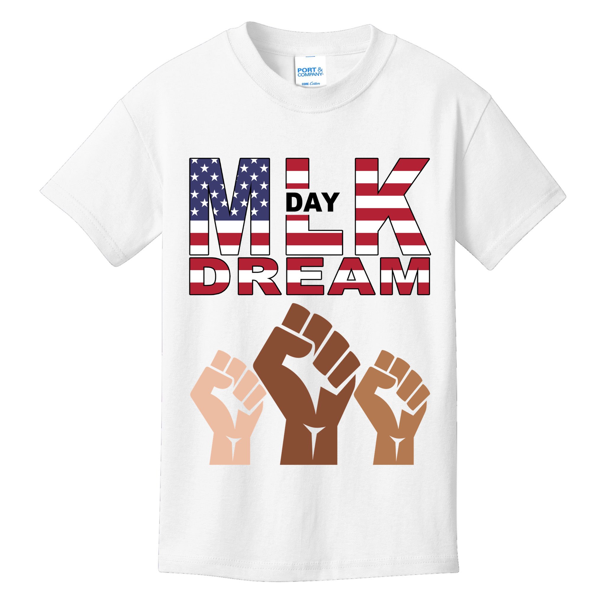 I Have A Dream Mlk Day Fist Up Kids T-Shirt