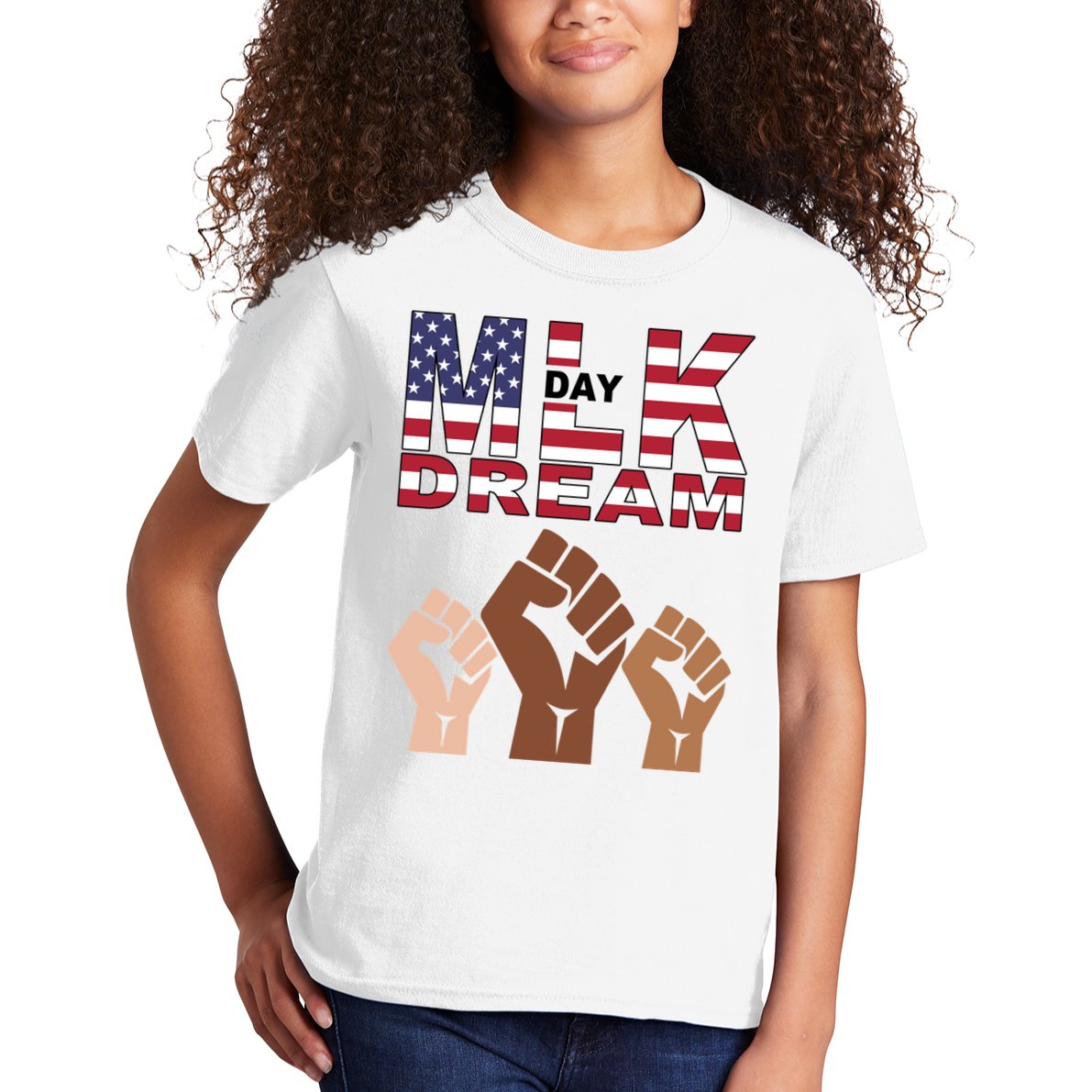 I Have A Dream Mlk Day Fist Up Kids T-Shirt
