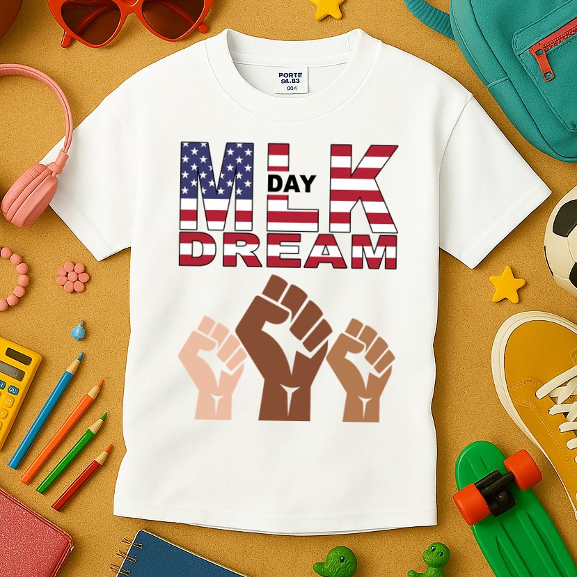 I Have A Dream Mlk Day Fist Up Kids T-Shirt
