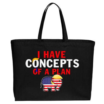 I Have A Concept Of A Plan Trump Harris Cotton Canvas Jumbo Tote