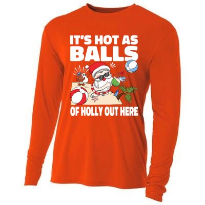 It’s Hot As Balls Of Holly Out Here Christmas In July Gift Cooling Performance Long Sleeve Crew