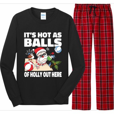 It’s Hot As Balls Of Holly Out Here Christmas In July Gift Long Sleeve Pajama Set