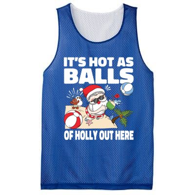 It’s Hot As Balls Of Holly Out Here Christmas In July Gift Mesh Reversible Basketball Jersey Tank