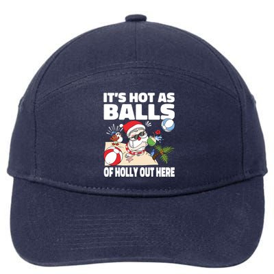 It’s Hot As Balls Of Holly Out Here Christmas In July Gift 7-Panel Snapback Hat