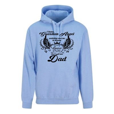 I Have A Guardian Angel In Heaven I Call Him Dad Gift Unisex Surf Hoodie