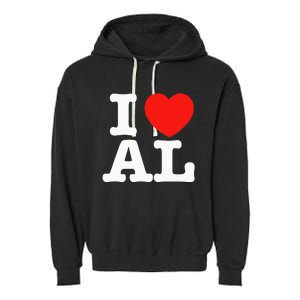 I Heart Alabama Love Garment-Dyed Fleece Hoodie