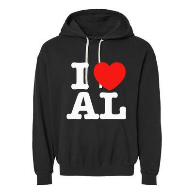 I Heart Alabama Love Garment-Dyed Fleece Hoodie