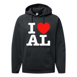 I Heart Alabama Love Performance Fleece Hoodie