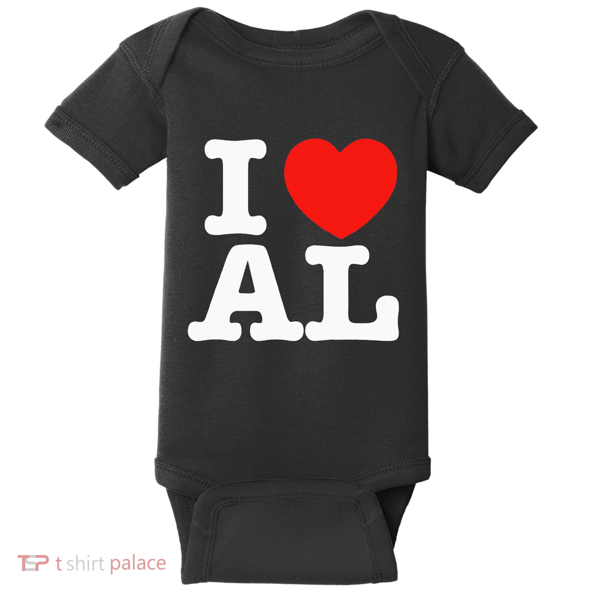 I Heart Alabama Love Baby Bodysuit