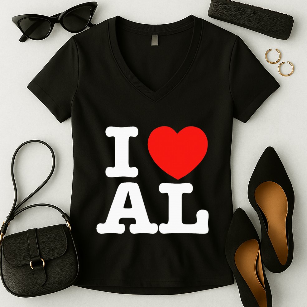 I Heart Alabama Love Women's V-Neck T-Shirt