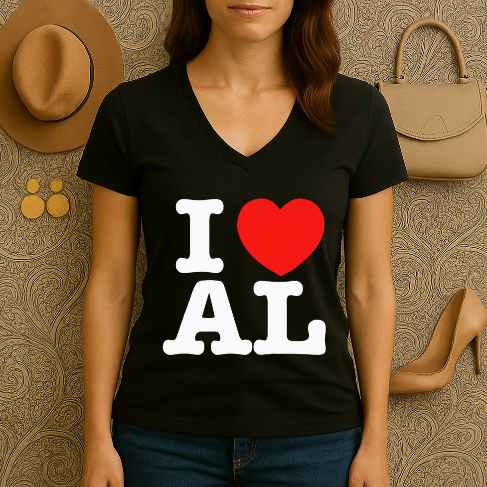I Heart Alabama Love Women's V-Neck T-Shirt