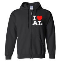 I Heart Alabama Love Full Zip Hoodie